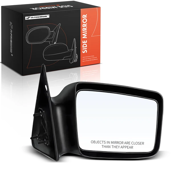 Right Passenger Side Mirror, Manual, Black A-Premium APMI2804TW