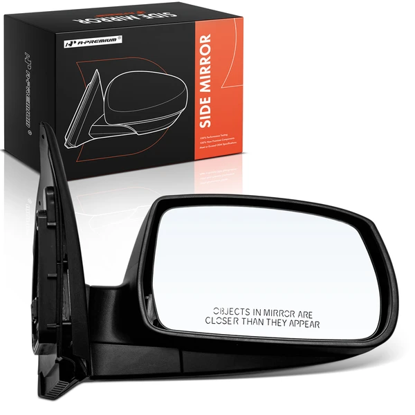 Right Passenger Side Mirror, Power Adjustment, Manual Folding, Textured Black A-Premium APMI2417TW