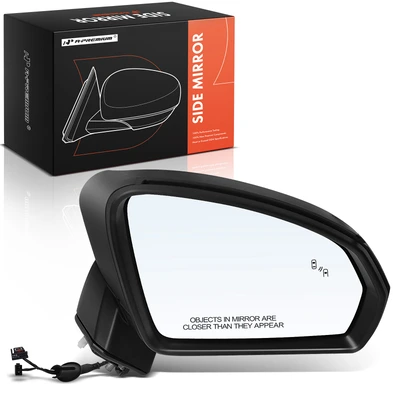 Passenger Textured Black Power Mirror with Blind Spot Detection