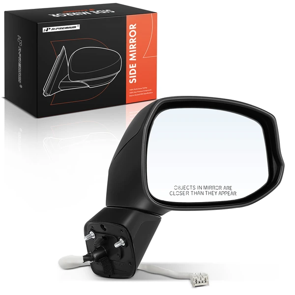 Right Passenger Side Mirror, with Heating, Power Adjustment, Manual Folding, Black A-Premium APMI087