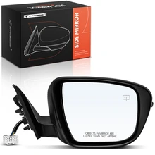 2014-2016 Nissan Rogue Right Passenger Side Mirror, Powered, with Heated, Smooth Black A-Premium APMI2434TW