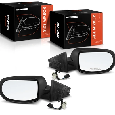 2 Pcs Driver & Passenger Textured Black Mirror without Heated