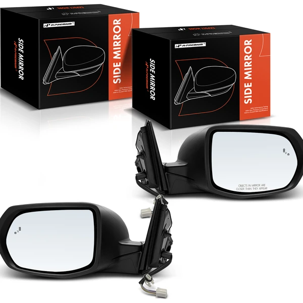 2017-2022 Honda CR-V Driver & Passenger Mirror, Powered, with Heated, Smooth Black A-Premium APMI1542TW
