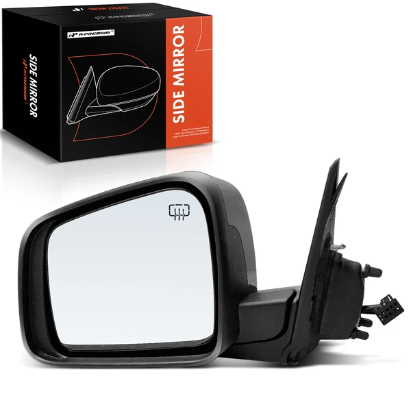 Left Driver Side Mirror, Powered, Smooth Black A-Premium APMI1545TW