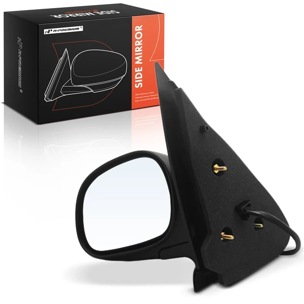 Left Driver Side Mirror, Power Adjustment, Manual Folding, Chrome A-Premium APMI2444TW
