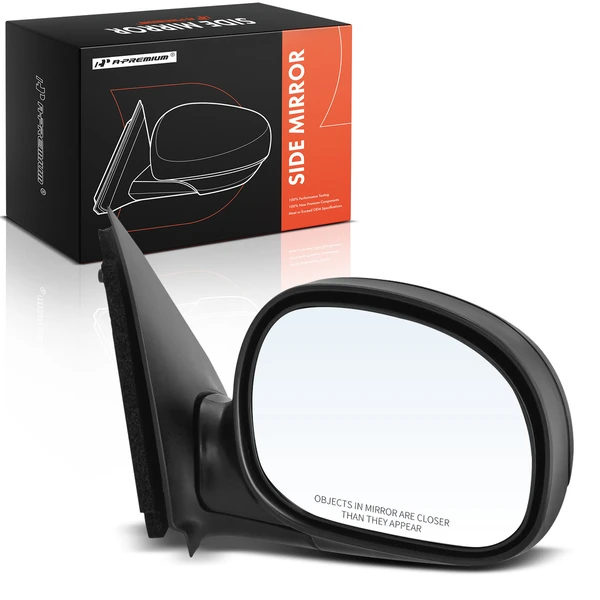Right Passenger Side Mirror, Manual Adjustment, Manual Folding, Textured Black A-Premium APMI2809TW