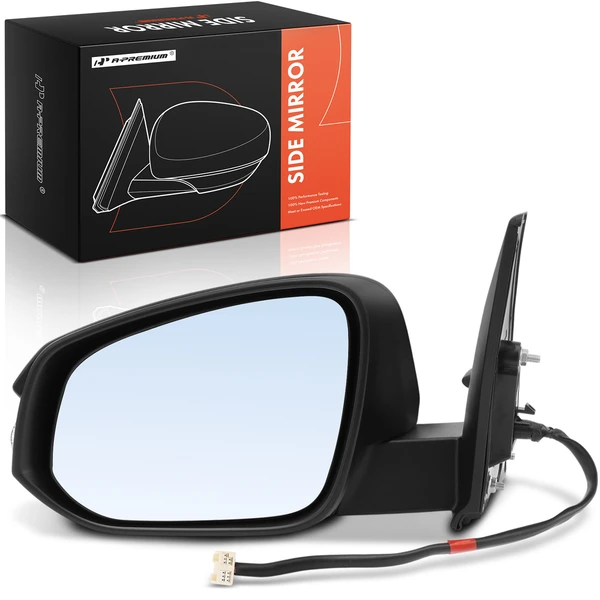Left Driver Side Mirror, with Heating, Power Adjustment, Manual Folding, Black A-Premium APMI3114