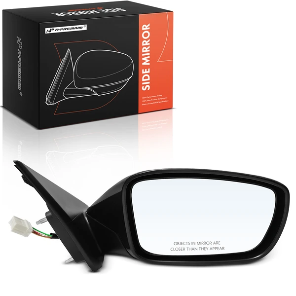 2011-2014 Hyundai Sonata Right Passenger Side Mirror, Powered, with Heated, Smooth Black A-Premium APMI2453TW