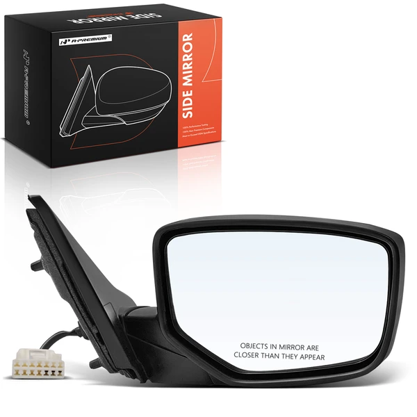 2017 Honda Accord Right Passenger Side Mirror, Power Adjustment, Manual Folding, Smooth Black A-Premium APMI2450TW