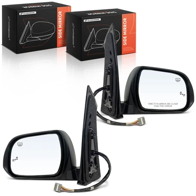 Driver & Passenger Mirror, with Heating, Power Adjustment, Power Folding, Gloss Black A-Premium APMI2144