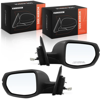 2 Pcs Driver & Passenger Black Mirror with Power Glass Adjust