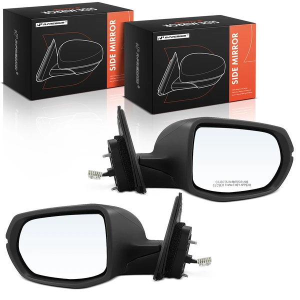 Driver & Passenger Mirror, Powered, with Heated, Smooth Black A-Premium APMI2456TW