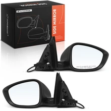 2 Pcs Black Power Mirror with Manual Folding