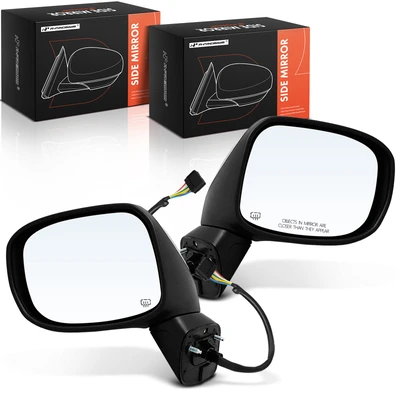 2 Pcs Driver & Passenger Black Mirror with Power Glass Adjust