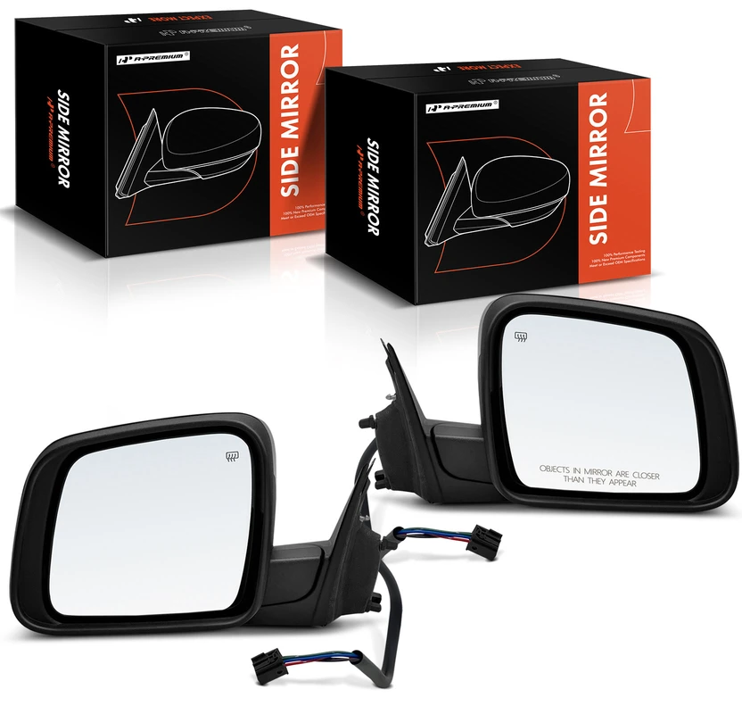 2-Pc Black (Paint To Match) Mirror, Driver & Passenger, Manual, Yes (Also fits Non-Heated) Heated, A-Premium APMI1546TW