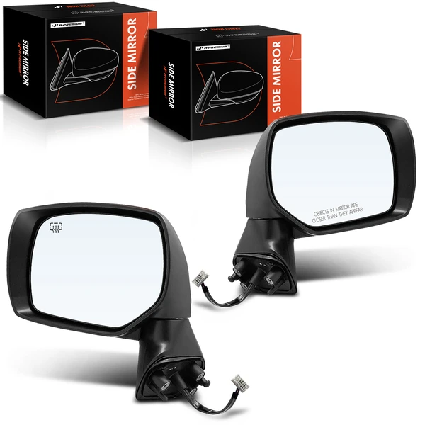 Driver & Passenger Mirror, with Heating, Power Adjustment, Manual Folding, Smooth Black A-Premium APMI1547TW