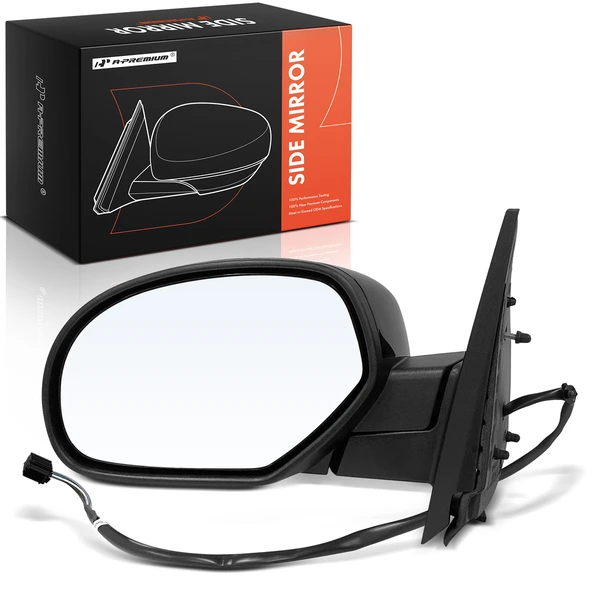 2007-2014 GMC Yukon Left Driver Side Mirror, Powered, with Heated, Gloss Black A-Premium APMI2147