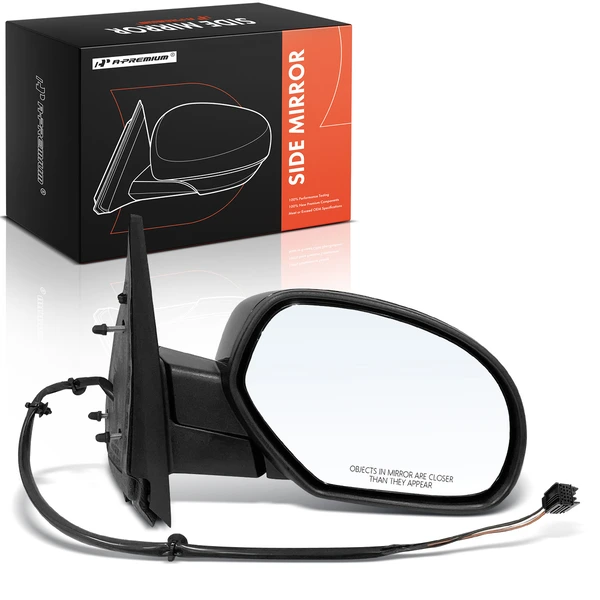Right Passenger Side Mirror, Powered, with Heated, Gloss Black A-Premium APMI2148