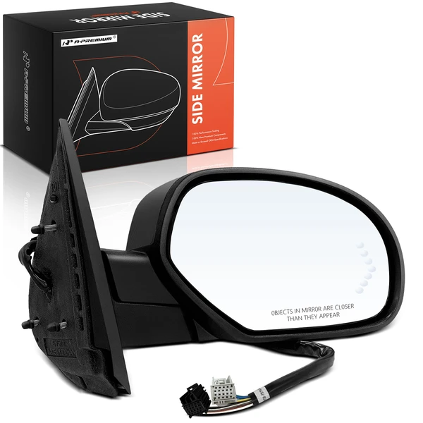 Right Passenger Side Mirror, Powered, with Heated, Gloss Black A-Premium APMI2149