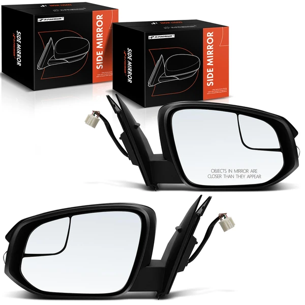 Driver & Passenger Mirror, Powered, with Heated, Smooth Black A-Premium APMI1551TW