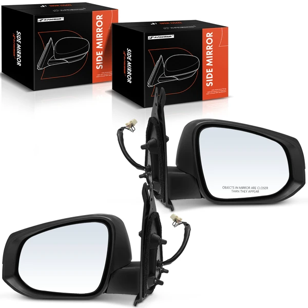Driver & Passenger Mirror, with Heating, Power Adjustment, Manual Folding, Smooth Black A-Premium APMI1555TW