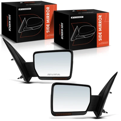 2 Pcs Driver & Passenger Textured Black Mirror with Heated