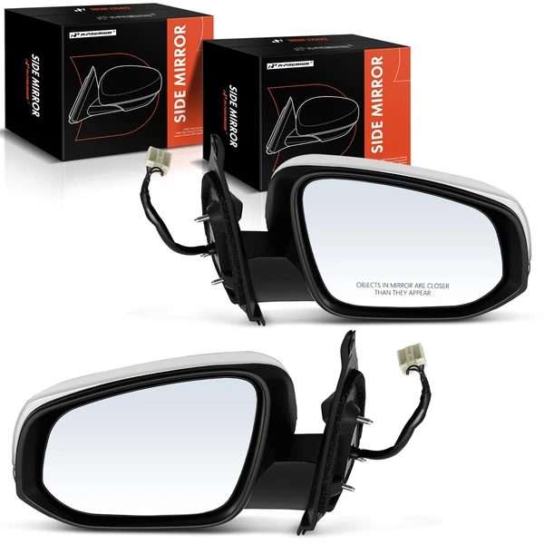 Driver & Passenger Mirror, with Heating, Power Adjustment, Manual Folding, Chrome A-Premium APMI1556TW