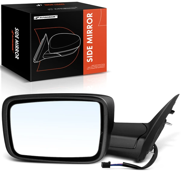 Left Driver Side Mirror, Manual, with Heated, Textured Black A-Premium APMI1557TW