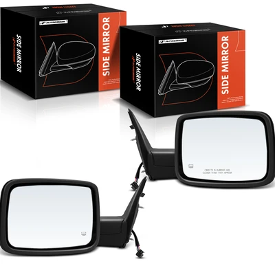 2 Pcs Driver & Passenger Textured Black Mirror with Heated