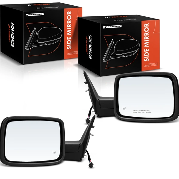 2014-2018 Ram 1500 Driver & Passenger Mirror, Powered, with Heated, Textured Black A-Premium APMI1559TW