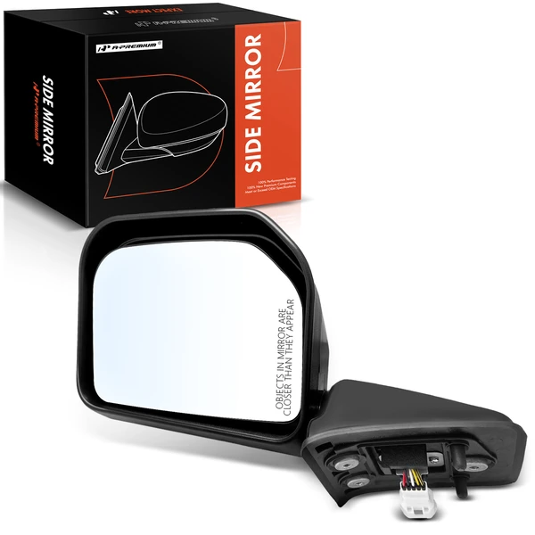 2010-2013 Toyota FJ Cruiser Right Passenger Side Mirror, Power Adjustment, Manual Folding, Gloss Black A-Premium APMI1565TW