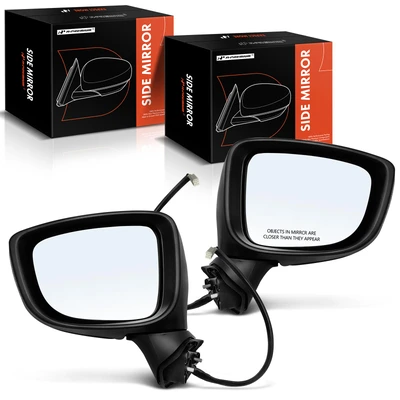 2 Pcs Driver & Passenger Black Mirror with Heated