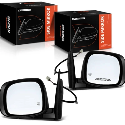 2 Pcs Driver & Passenger Black Mirror with Heated