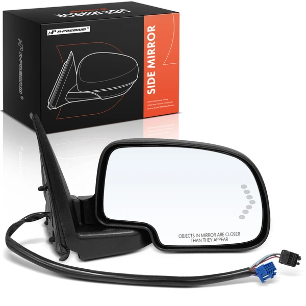 2003-2006 Cadillac Escalade Right Passenger Side Mirror, Powered, with Heated, Smooth Black A-Premium APMI2158