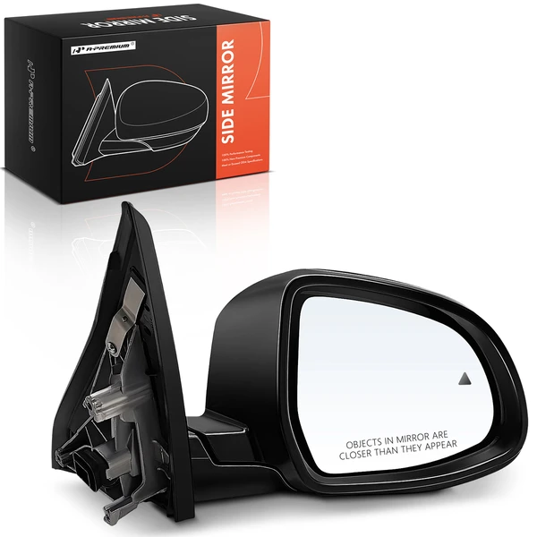 Right Passenger Side Mirror, Powered, with Heated, Smooth Black A-Premium APMI3184TW