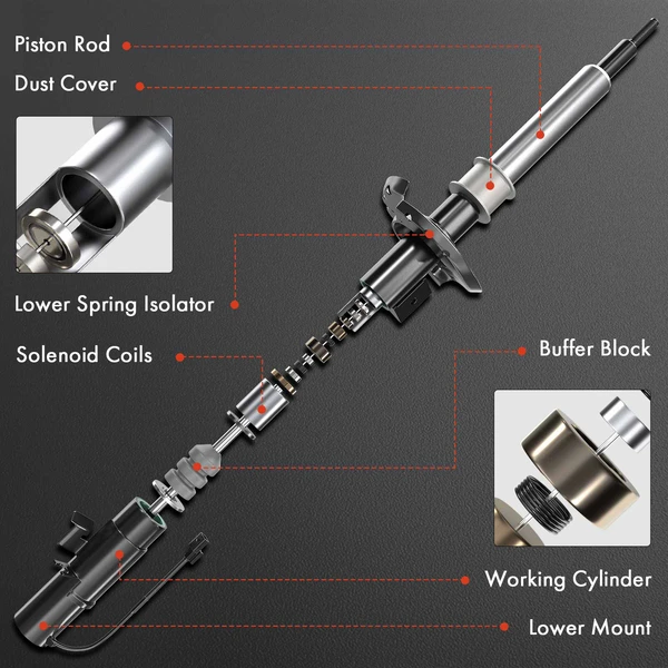 2 Pcs Rear Magnetic Shock Absorber Strut for Audi Q5 2009-2017 SQ5 2014-2017