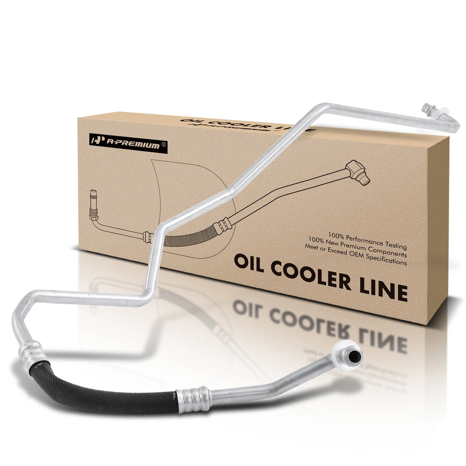 The A-premium Lower Transmission Oil Cooler Line Assembly for Chevy Silverado GMC Sierra 3500 Image 