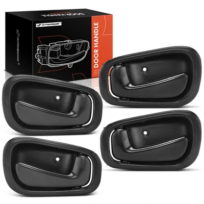 4 Pcs Front & Rear Textured Black Interior Door Handle