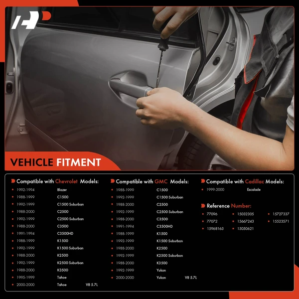 Front Driver Textured Black Exterior Door Handle for GMC C1500 C2500 K1500 K2500