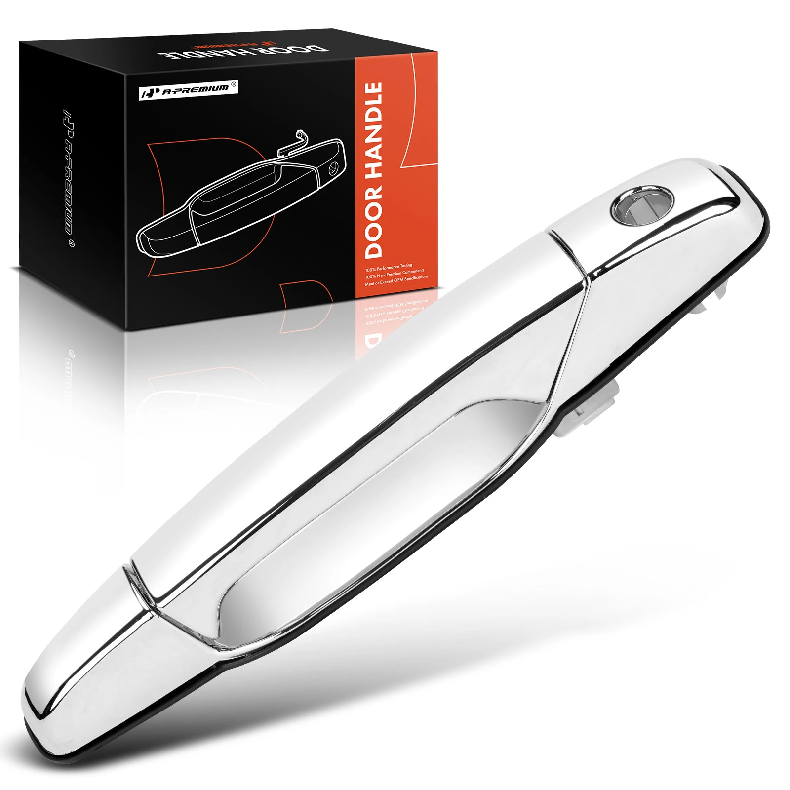 The A-premium Front Left Chrome Exterior Door Handle for Chevy Silverado 1500 GMC Cadillac 07-13 Image 
