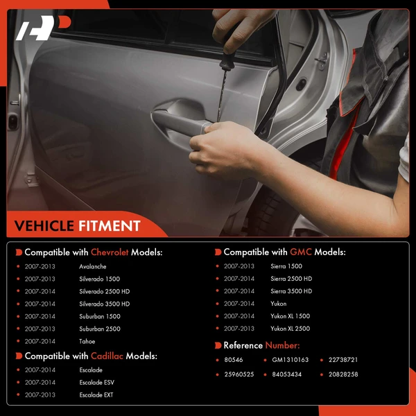 Front Left Chrome Exterior Door Handle for Chevy Silverado 1500 GMC Cadillac 07-13