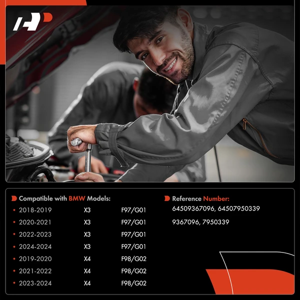 Air Conditioning Condenser with Dryer for BMW X3 F97 G01 2018-2024 X4 2019-2024