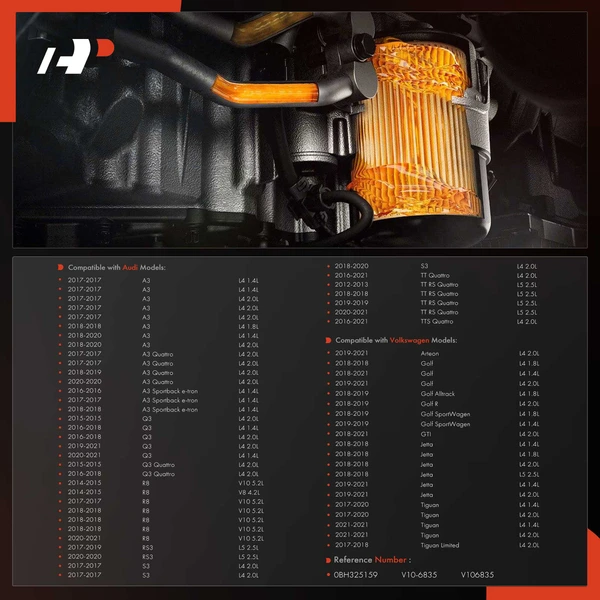 Engine Oil Filter Housing for Volkswagen Jetta Golf GTI Audi A3 Q3 TT R8