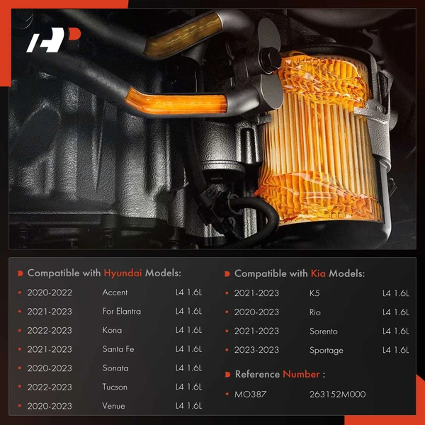 Engine Oil Filter Housing Cover for Hyundai Elantra Sonata Santa Fe Kia Sorento