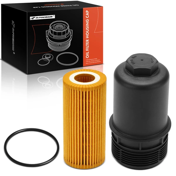 Engine Oil Filter Housing Cover Cap & Oil Filter for 2016-2021 Audi A4