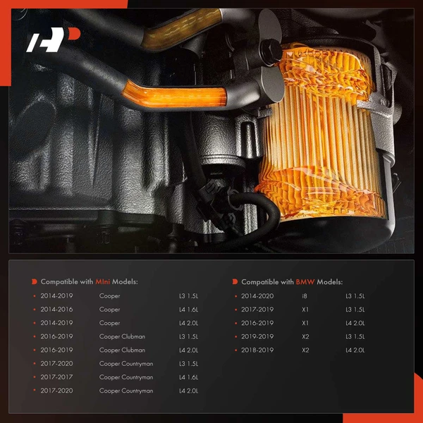 Engine Oil Filter Housing Cover Cap for Mini Cooper 14-19 BMW X1 16-19 X2 i8