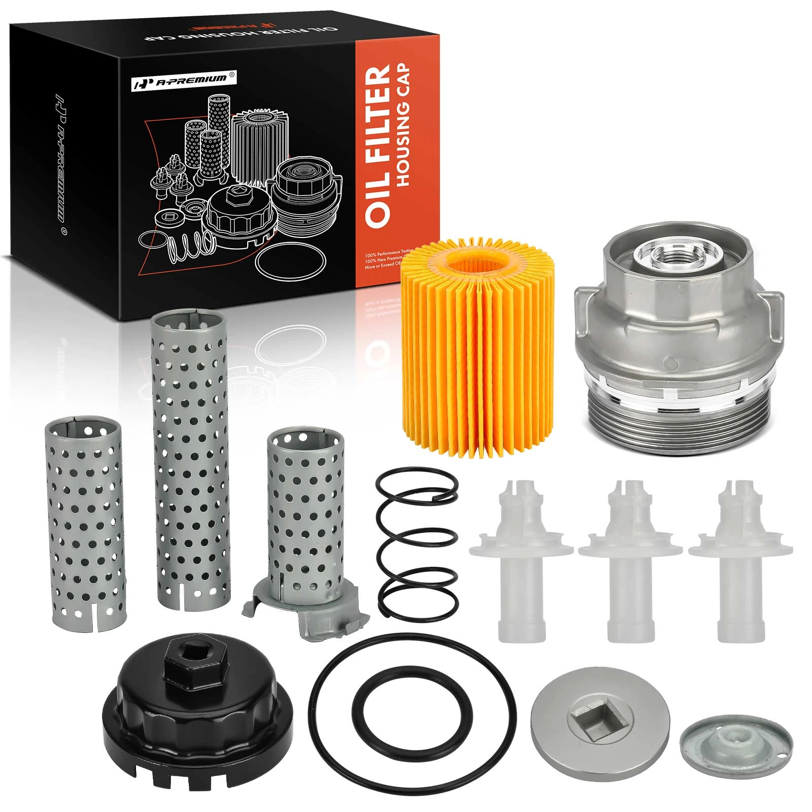The A-premium Aluminum Oil Filter Cap for Toyota 4Runner Camry RAV4 Lexus ES300h GS450h Scion Image 