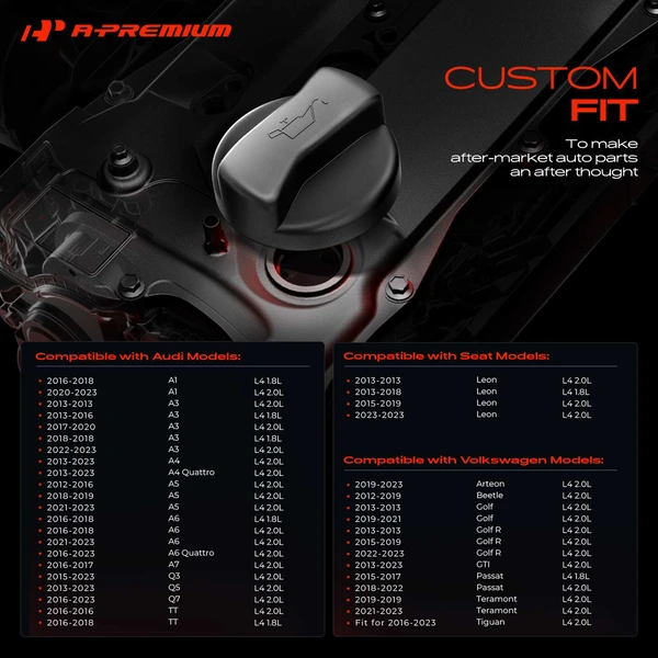 Engine Oil Filler Cap for Volkswagen Passat Golf Tiguan Beetle Audi A4 A5 Q5 Q7