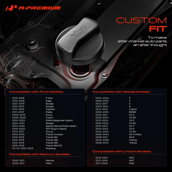 Engine Oil Filler Cap for Ford Explorer Escape Fusion Focus Edge Mazda Lincoln