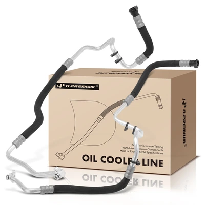 2 Pcs Inlet & Outlet Engine Oil Cooler Line